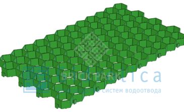Решетка газонная Gidrolica Eco Standart РГ-70.40.3,2 - пластиковая зеленая